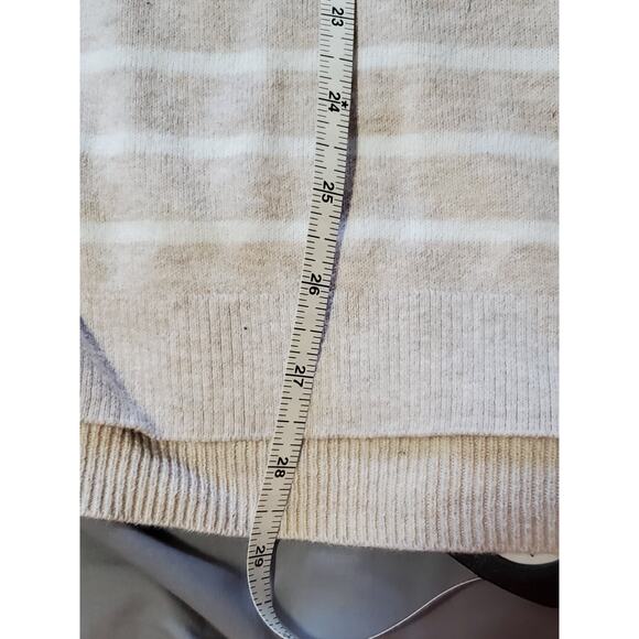 J.Crew Women’s Striped Linen Blend Sweater Beige White Long Sleeve Size Large - Picture 5 of 12
